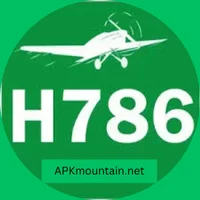 H786 game logo with an airplane icon on a green background, from APKmountain.net