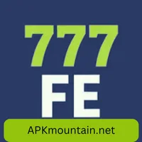 Logo of 777FE Game with APKmountain.net branding on a dark blue background.