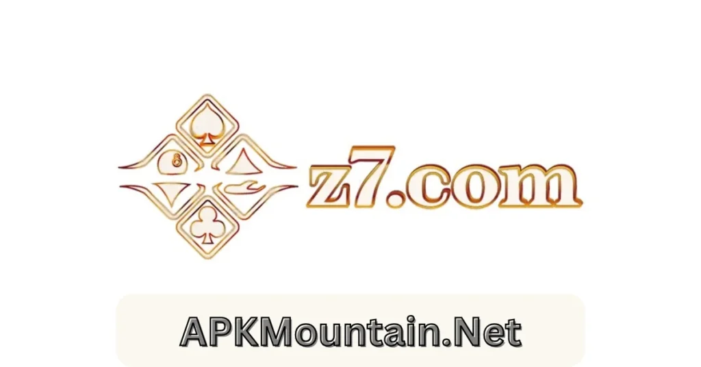 Z7.com logo featuring gold-colored card suits and stylized text, presented by APKMountain.Net