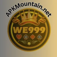 WE999 Game logo with golden crown and playing card symbols – sourced from APKMountain.net