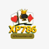 XP786 game logo featuring playing cards and a crown.