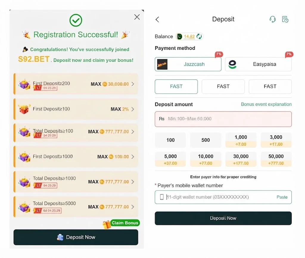 S92 apk deposit and withdrawal