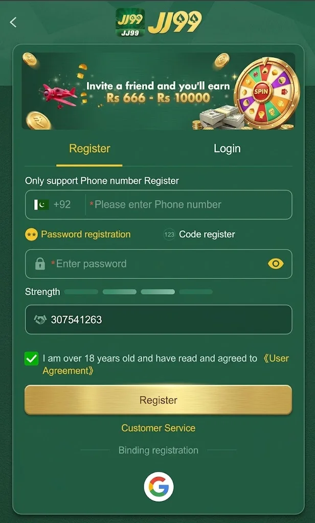 JJ 99 APK Register